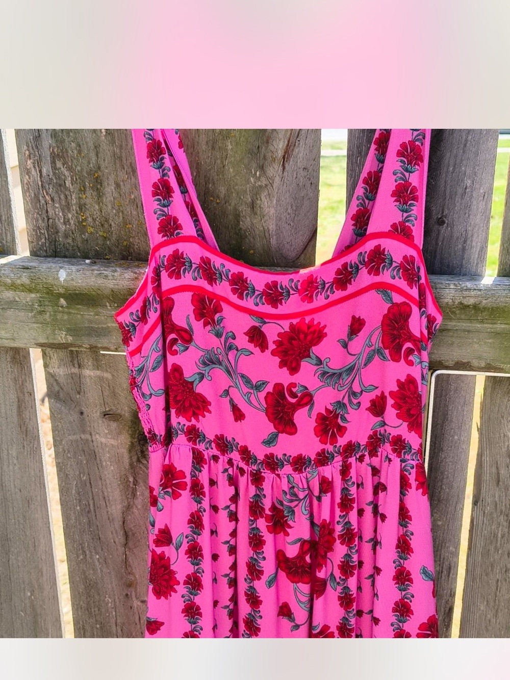 Beach riot charlotte dress in redwood floral size M worn once maxi dress pink - Picture 3 of 3